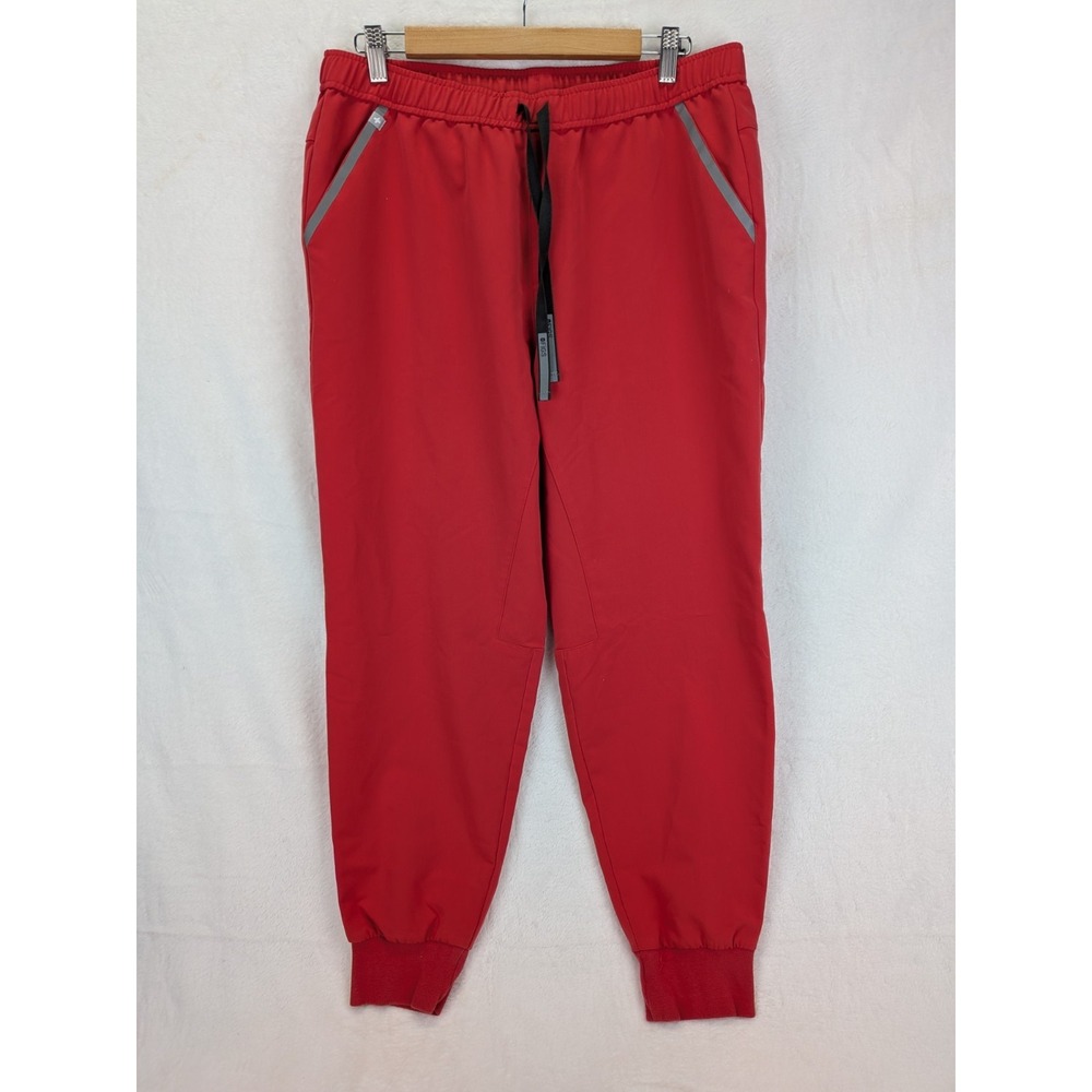 FIGS Tansen Jogger Scrub Pants Women Large Short Red Medical Dental Workwear